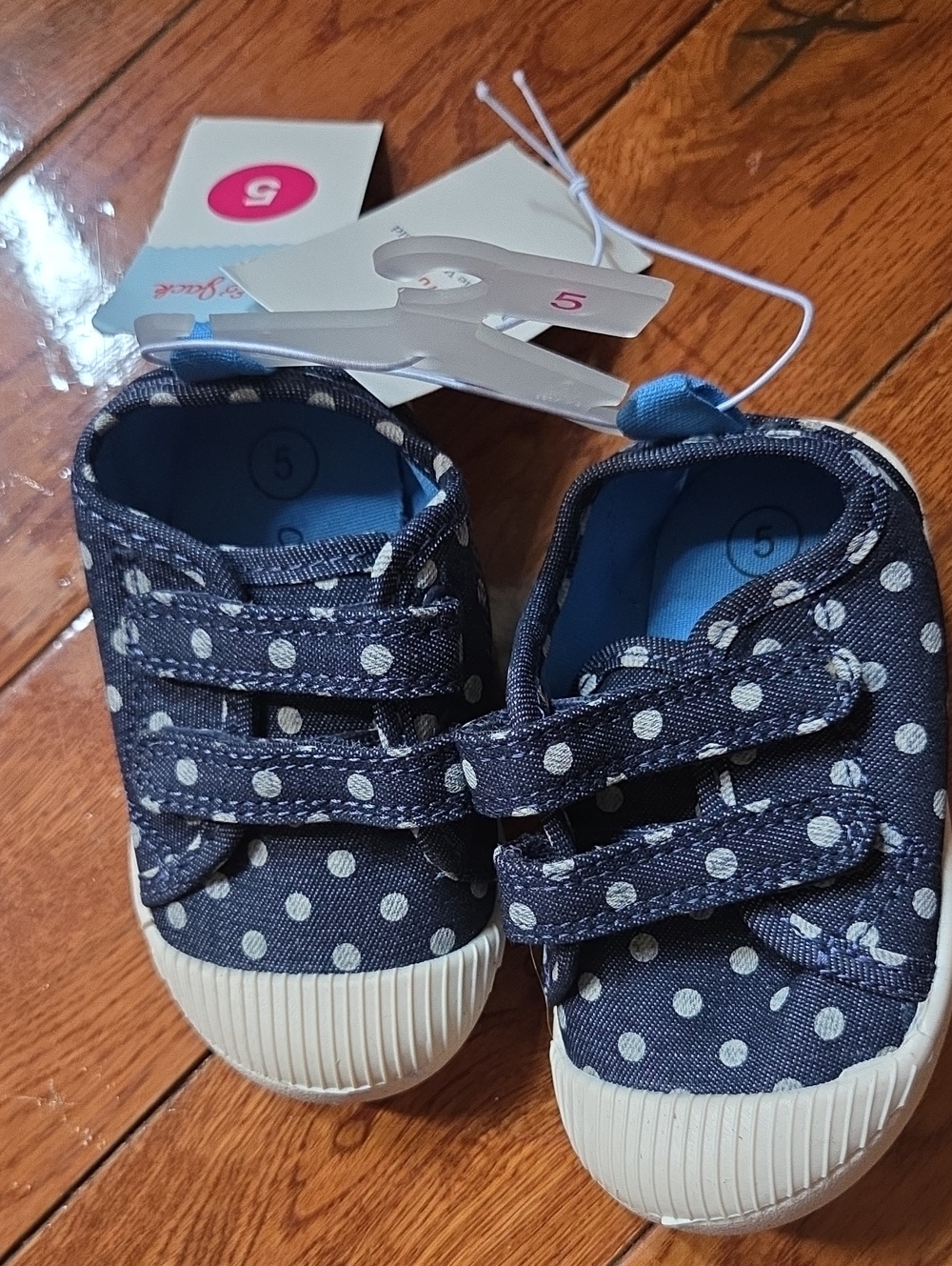 Cat & Jack Navy Blue Polka Dot Kids Sneakers